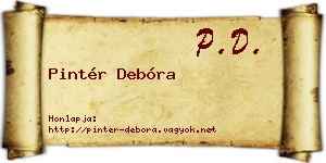 Pintér Debóra névjegykártya
